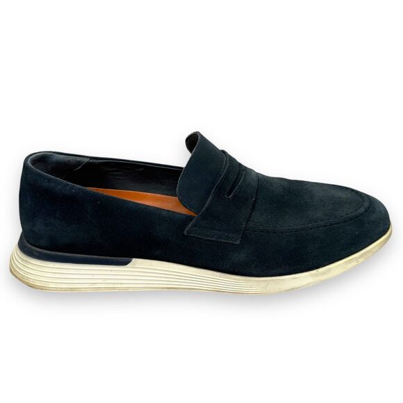 Wolf & Shepherd Crossover Penny Loafers Men’s US 15 Navy Blue Suede Slip-On - Picture 1 of 11
